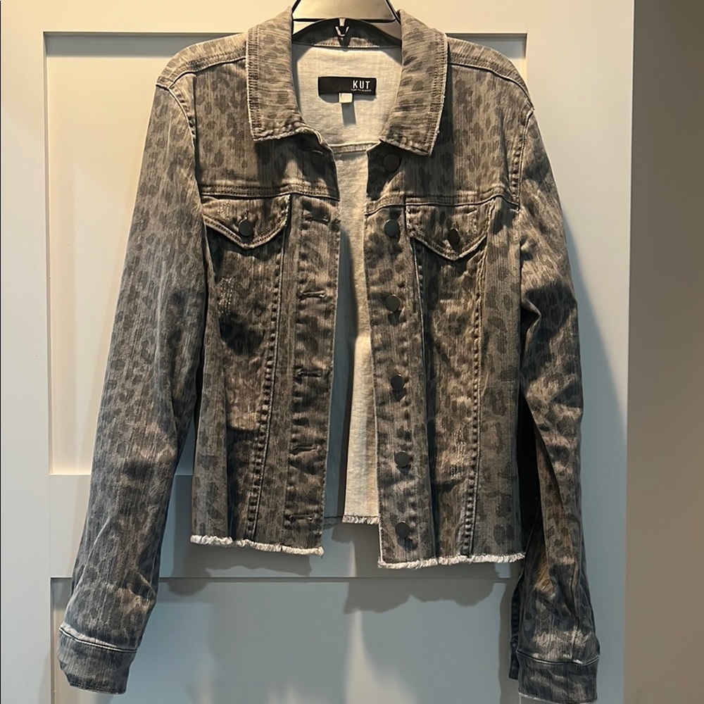 Kut from the Kloth Gray Denim Jacket Medium